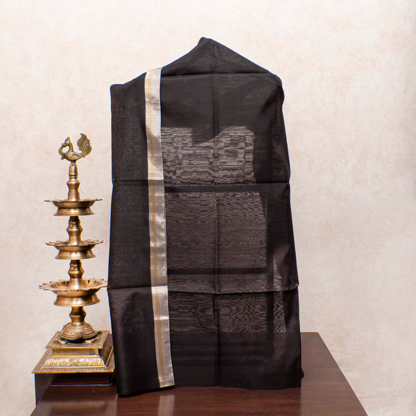 Black Chanderi Silk's Royal Weave