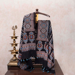 Royal Lotus Handblock Ajrakh Cotton Suit Set