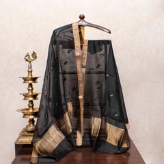 Black Chanderi Silk's Royal Weave