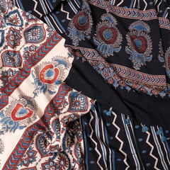 Royal Lotus Handblock Ajrakh Cotton Suit Set