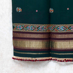 Handwoven Woolen Shawl with Mirrors and Hand Embroidery