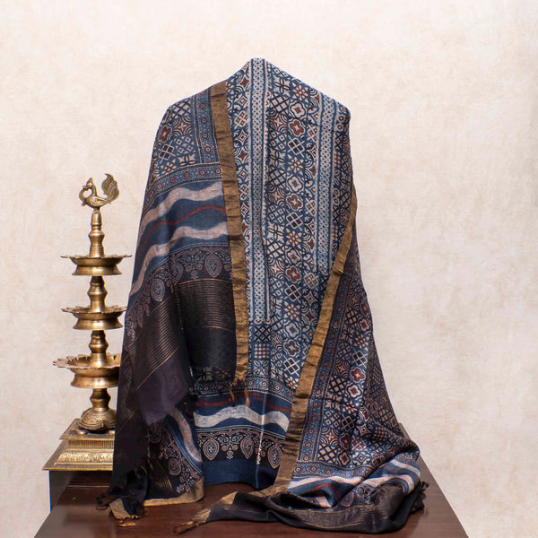 Ajrakh Ruhaniyat Linen Silk Set