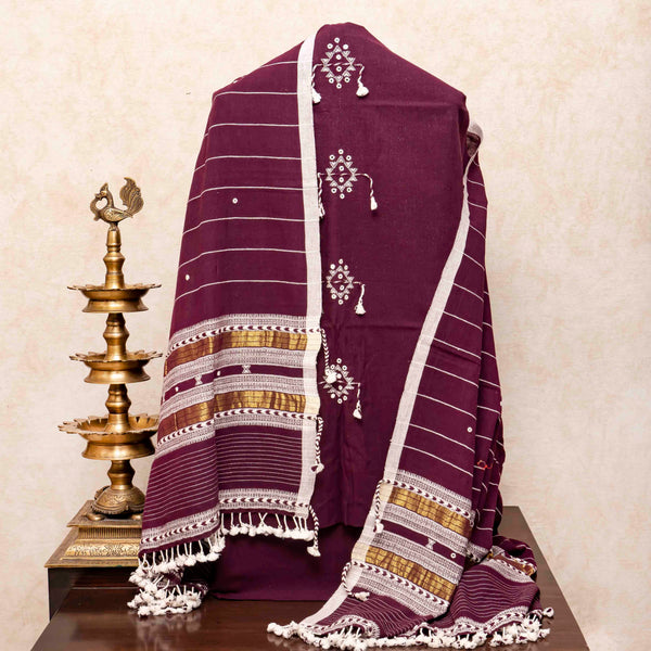 Handloom Kala Cotton Kurta, Bottom Fabric & Handloom Kala Cotton Dupatta