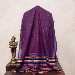 Handwoven Woollen Shawl With Hand Embroidery Mirror Work