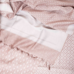 Handloom Muslin Cotton Light Brown Jamdani Suit fabric With Dupatta