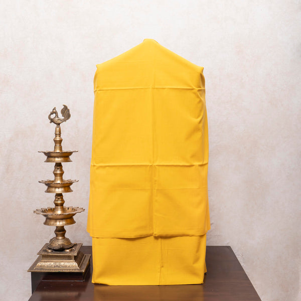 Sunshine Yellow Handloom Cotton Suit Set with Kutchi Weave Dupatta