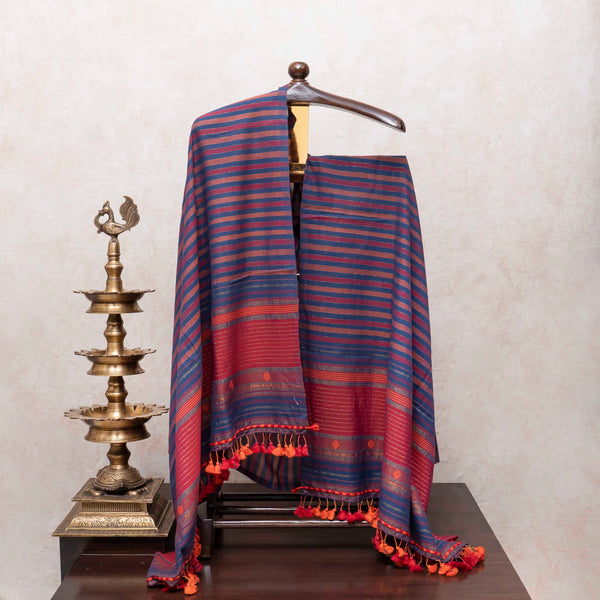 Sunshine Yellow Handloom Cotton Suit Set with Kutchi Weave Dupatta