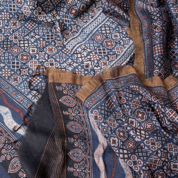 Ajrakh Ruhaniyat Linen Silk Set