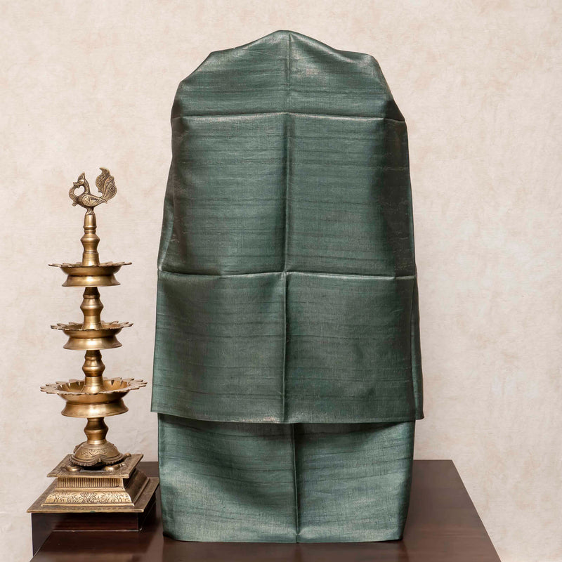 Handloom Tussar Silk Kurta, Bottom Fabric & Handloom Tussar Silk Hand Painted Kalam Kari Dupatta