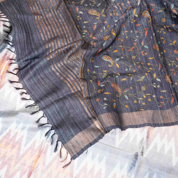 Kashmiri Tussar's Ikkat Resham Poshak