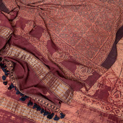 Ajrakh Sanskriti Handcrafted Wool Shawl