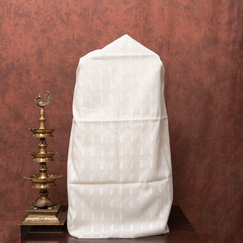 Handwoven Muslin Cotton Jamdani Suit - Off White