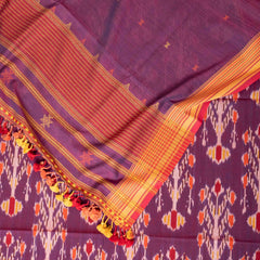 Handloom Cotton Ikkat Kurta, Bottom Fabric & Handloom  Cotton Kutchi Weave Dupatta