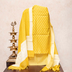 Handloom Muslin Cotton Jamdani Suit Fabric With Dupatta