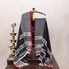 Midnight Grace Handloom Kala Cotton Mirror Work Suit Set