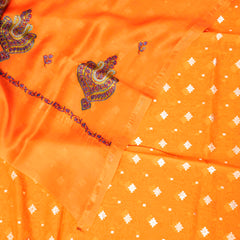 Handloom Chanderi Silk Bottom Fabric, Kashmiri Hand Embroidered Chanderi Silk Dupatta & Handloom Muslin Cotton Silk Jamdani Kurta Fabric