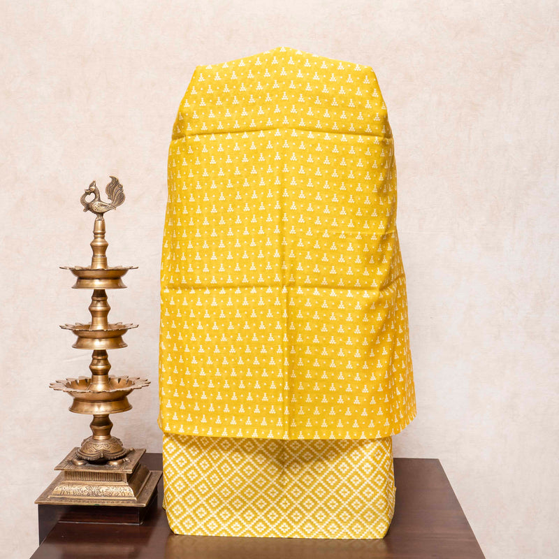 Handloom Muslin Cotton Jamdani Suit Fabric With Dupatta