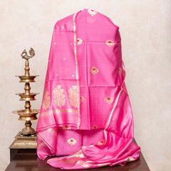 Handloom Chanderi Silk Kurta, Bottom Fabric With Kadwa Weave & Handloom Chanderi Silk Dupatta With Kadwa Weave