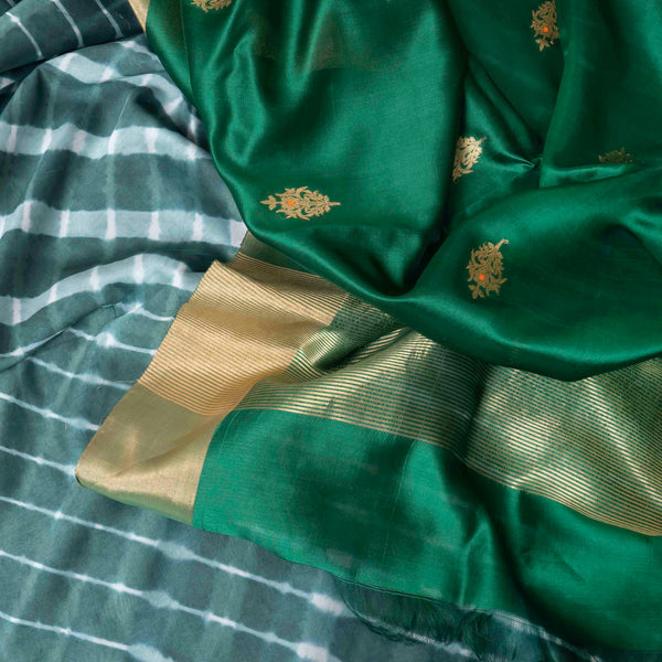 Hariyali Leheriya: Chanderi & Pattu Silk Grandeur