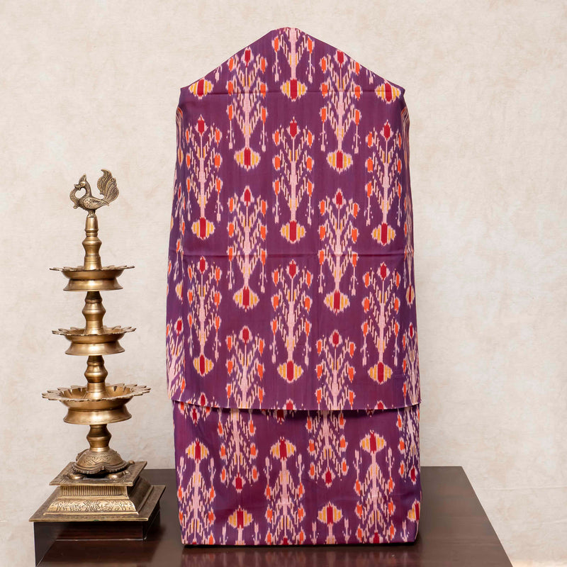 Handloom Cotton Ikkat Kurta, Bottom Fabric & Handloom  Cotton Kutchi Weave Dupatta