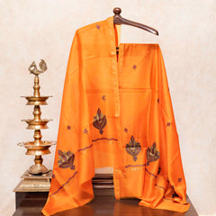 Handloom Chanderi Silk Bottom Fabric, Kashmiri Hand Embroidered Chanderi Silk Dupatta & Handloom Muslin Cotton Silk Jamdani Kurta Fabric