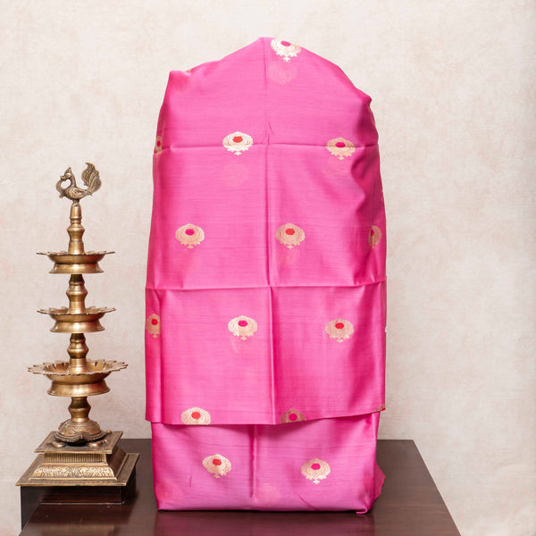 Handloom Chanderi Silk Kurta, Bottom Fabric With Kadwa Weave & Handloom Chanderi Silk Dupatta With Kadwa Weave