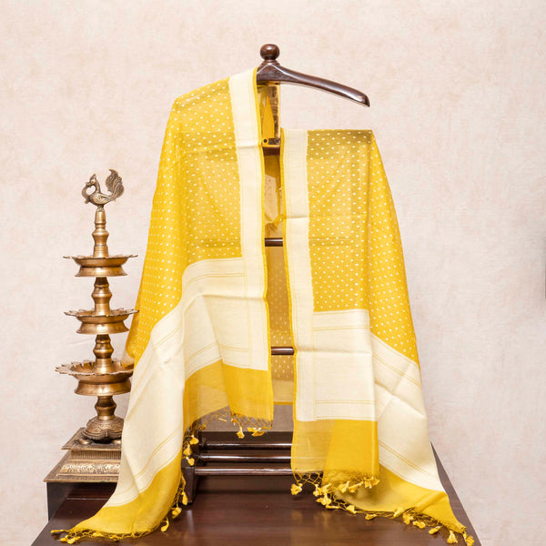 Handloom Muslin Cotton Jamdani Suit Fabric With Dupatta