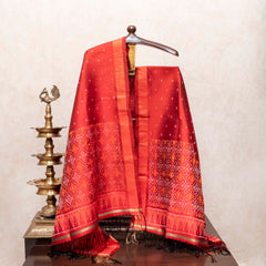 Regal Flame Ikkat Elegance Drape
