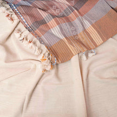 Handloom Kala Cotton Kurta, Bottom Fabric & Handloom Kala Cotton Stripes Stole