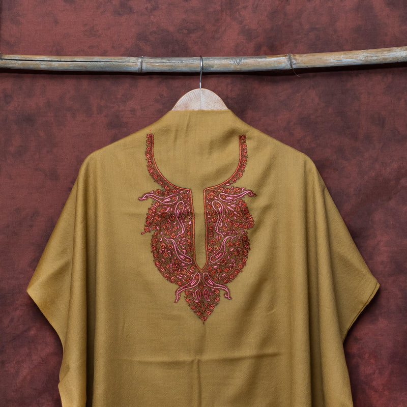 Pure Woollen Kurta Fabric With Kashmiri Sozni Hand Embroidery