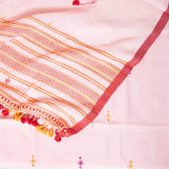 Handloom Kala Cotton Kurta Fabric With Mirror Work, Handloom Kala Cotton Bottom Fabric & Handloom Kala Cotton Dupatta