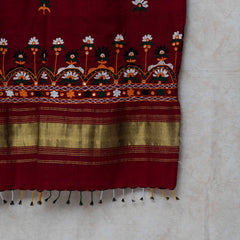 Handwoven Woolen Shawl with Hand Embroidery