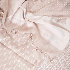 Handloom Muslin Cotton Jamdani Suit Fabric With Dupatta