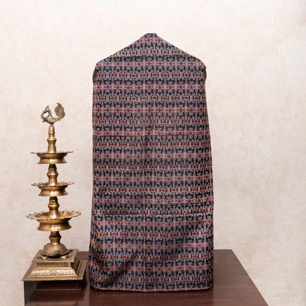 Black Pochampally Ikkat Silk Splendor