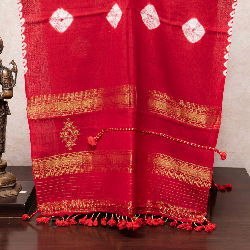 Gulmohar Shibori Woollen Stole