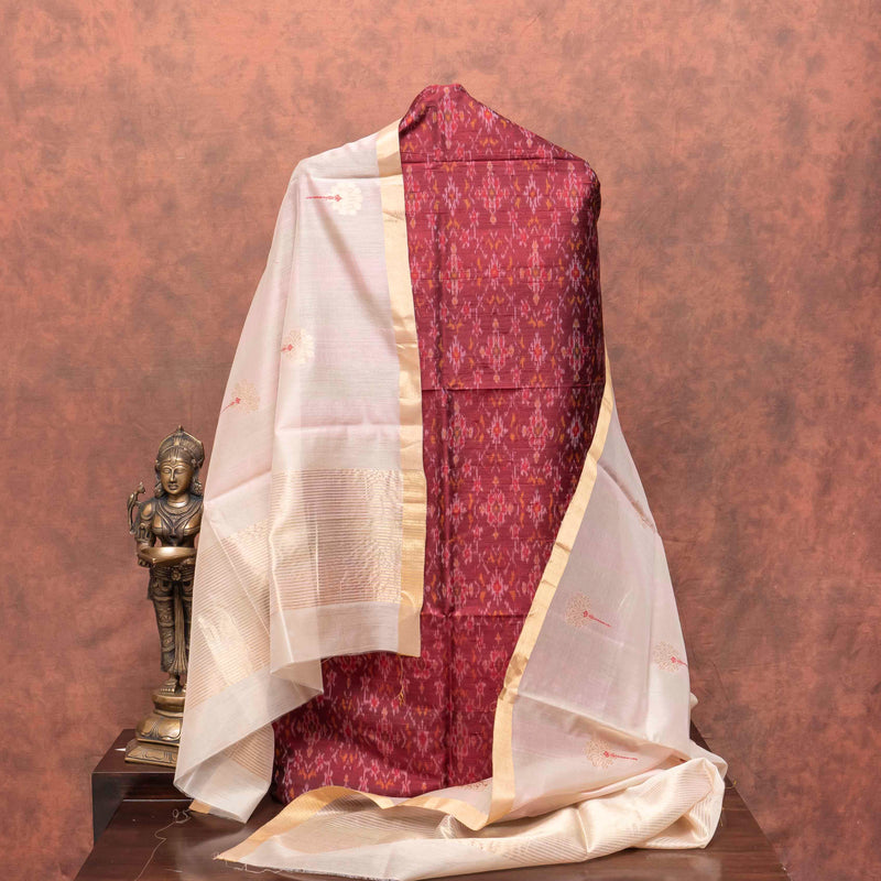 Kadwa Buta Silk's Ikkat Resham Poshak