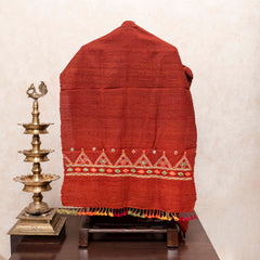 Silk-Wool's Laal Rabari Abhala Stole