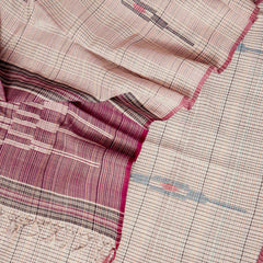 Handloom Cotton Multicolour Check Kurta Bottom Fabric & Handloom Cotton Multicolour Check Dupatta