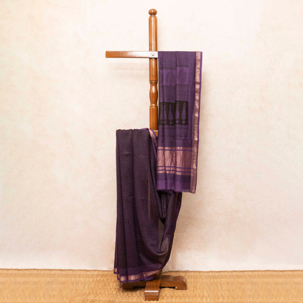 Maheshwari Silk Saree With Bagh Hand Block & Blouse With Bagh Hand Block