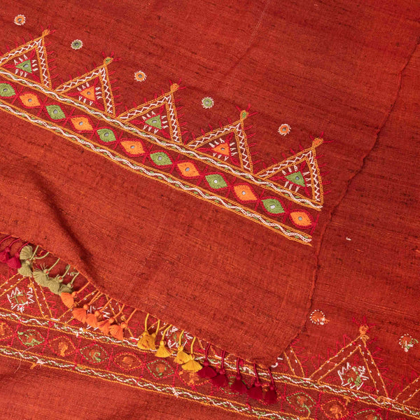 Silk-Wool's Laal Rabari Abhala Stole