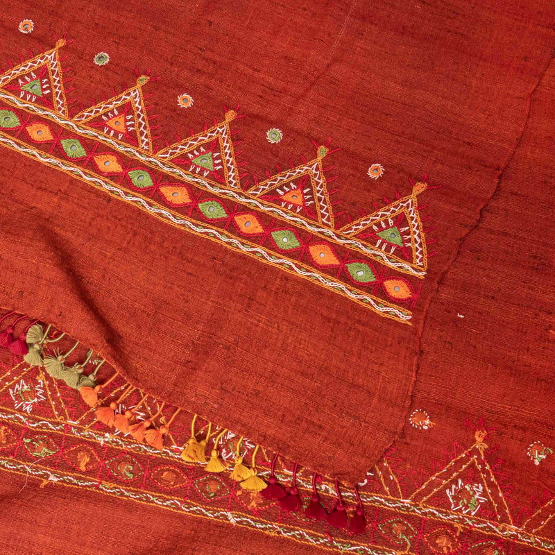 Silk-Wool's Laal Rabari Abhala Stole