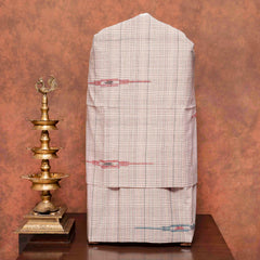 Handloom Cotton Multicolour Check Kurta Bottom Fabric & Handloom Cotton Multicolour Check Dupatta