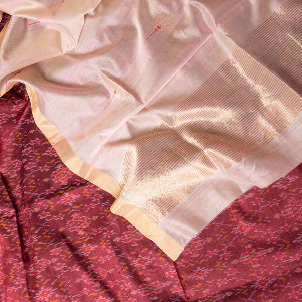 Kadwa Buta Silk's Ikkat Resham Poshak