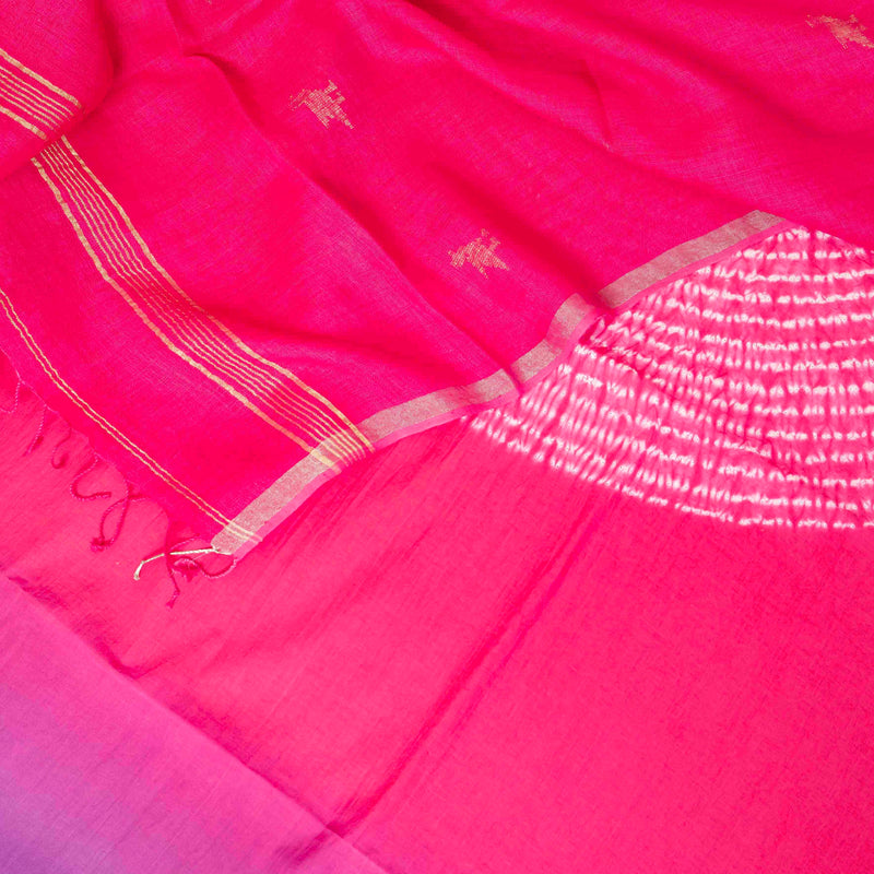 Cotton Multicolour Shibhori Kurta Fabric & Handloom Cotton Linen Stole