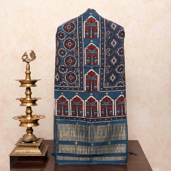 Handloom Kala Cotton Ajrakh Hand Block Kurta & Dupatta Fabric