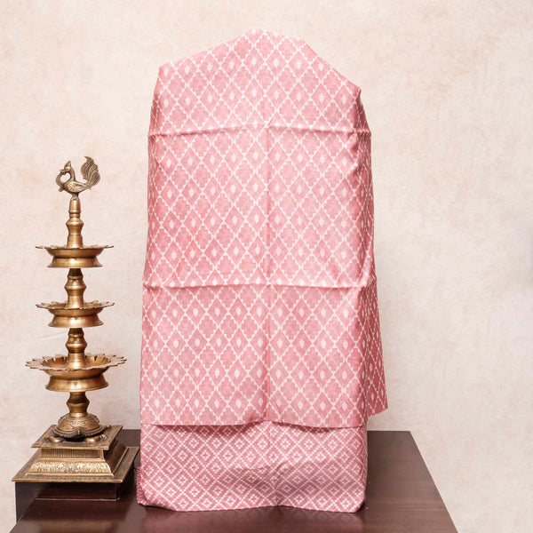 Handloom Muslin Cotton Pink Jamdani Suit fabric With Dupatta