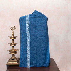 Indigo Whisper Handblock Cotton Suit Set with Kota Doria Dupatta