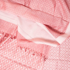 Handloom Muslin Cotton Pink Jamdani Suit fabric With Dupatta