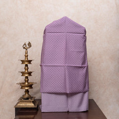 Handwoven Muslin Cotton Jamdani Suit - Lavender