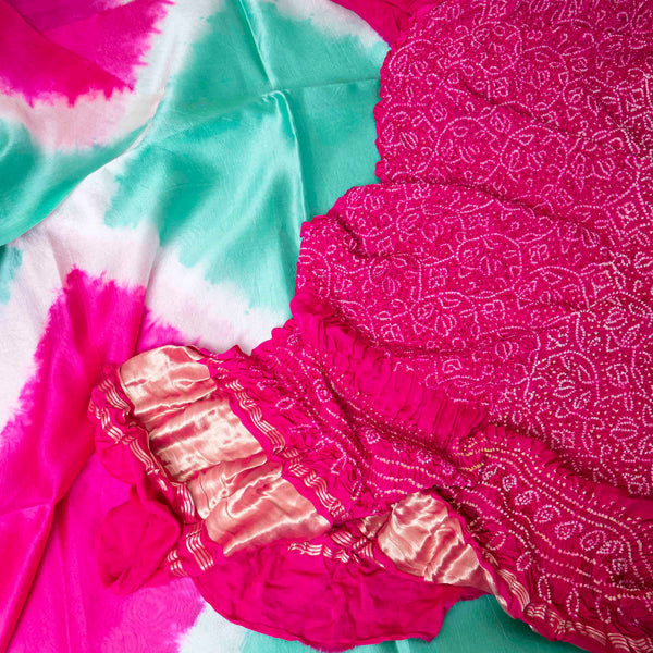 Mehfil-e-Rang Clamp Dye Bandhej Ensemble
